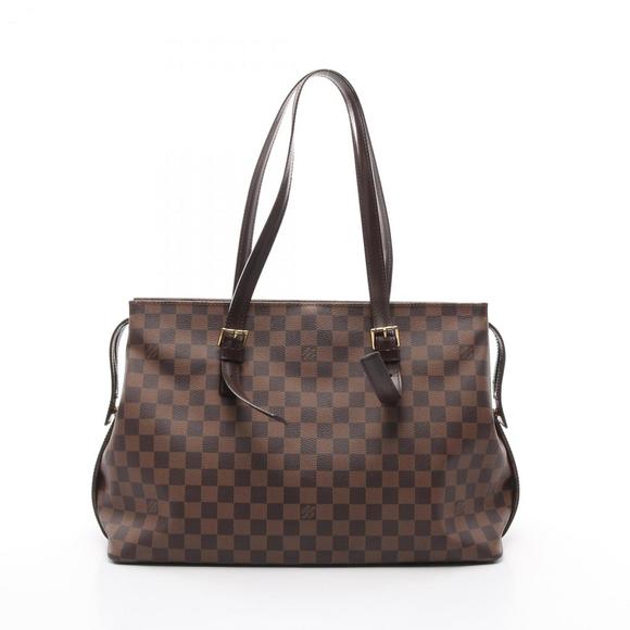 LOUIS VUITTON Brown Damier Leather Tote Bag - Picture 1 of 11